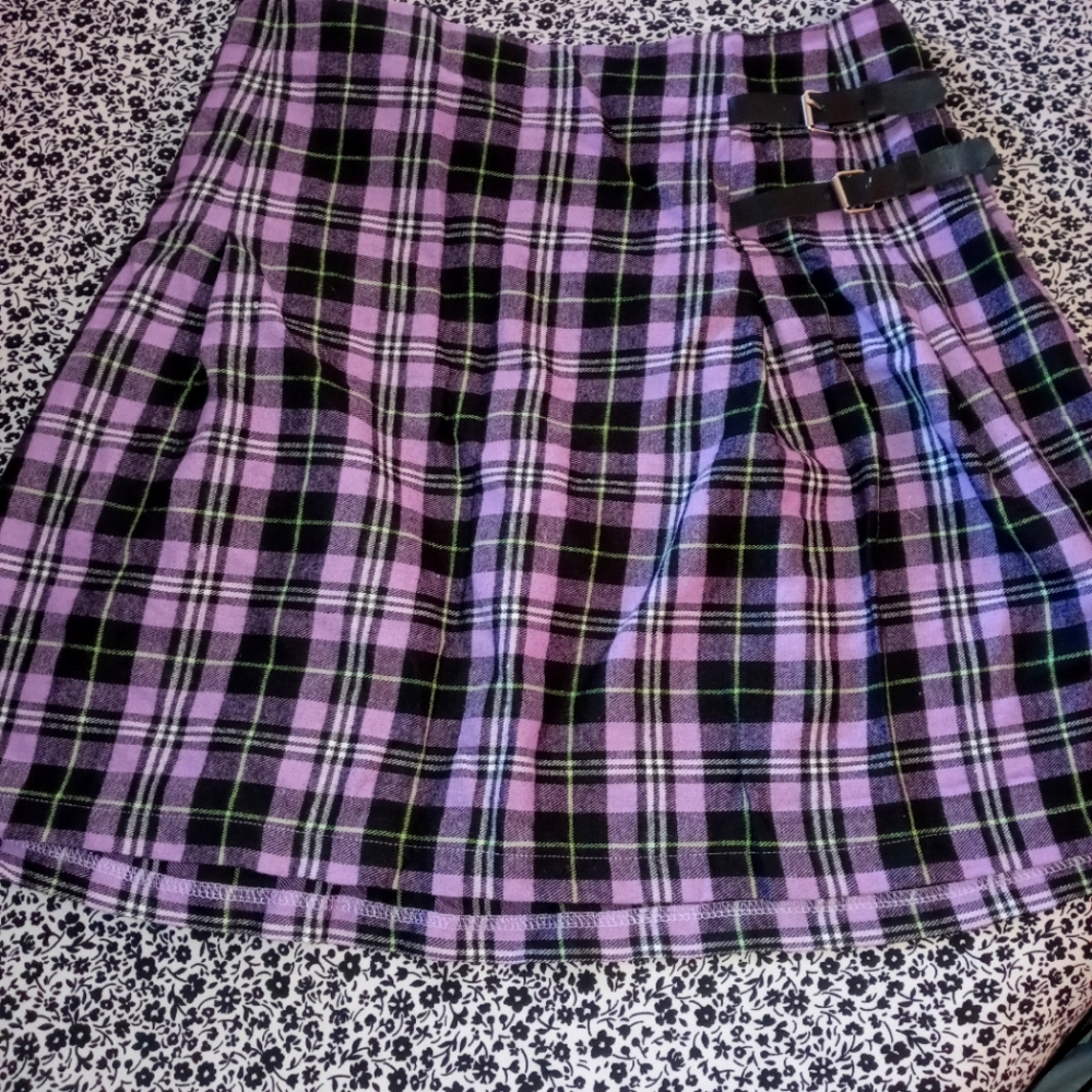 Plus size plaid skirt